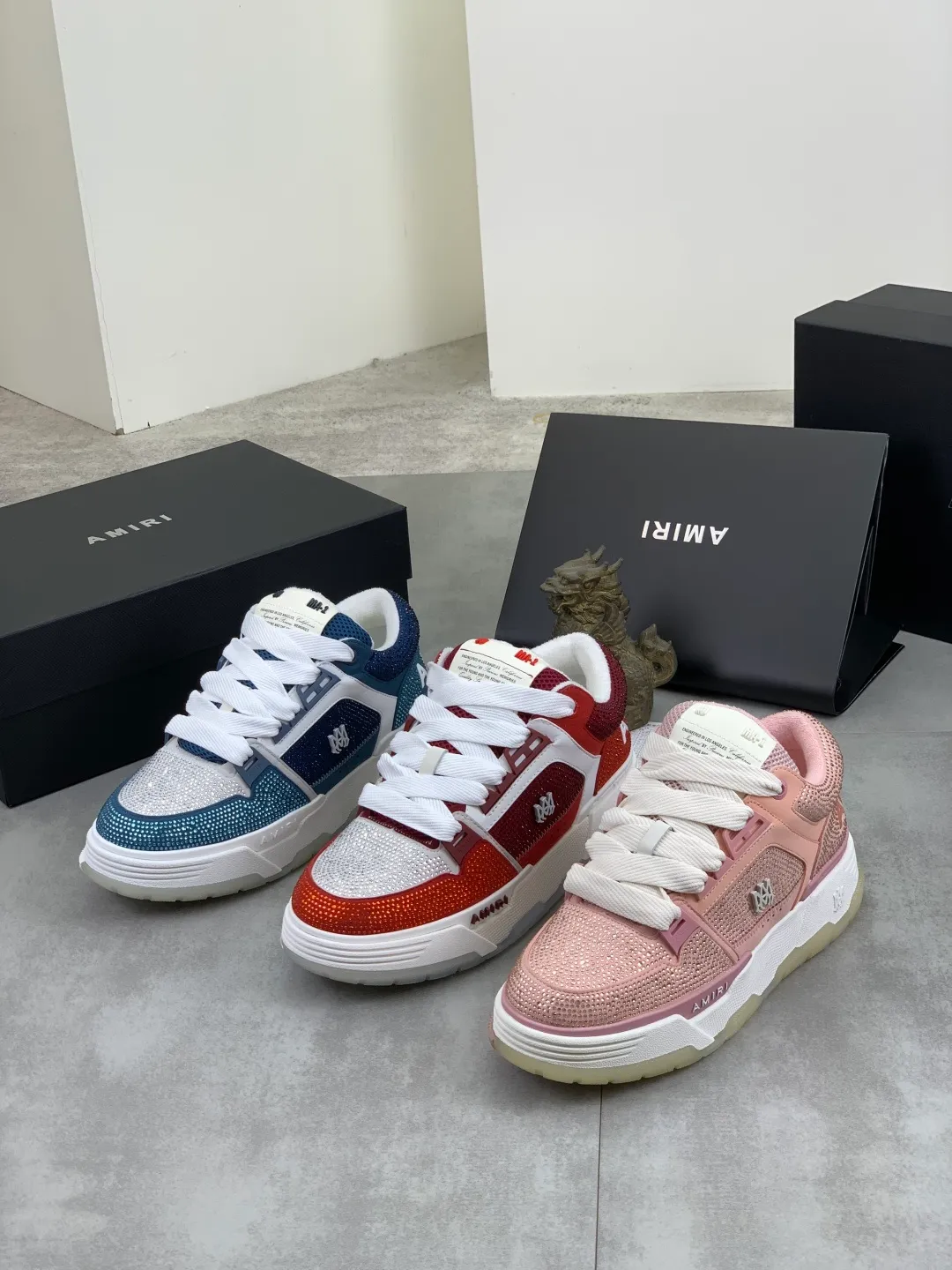 Men's men's shoes 💰P760 New [Amiri] hot diamond series Amiri - high-end quality original order casual shoes for couples 🧑‍🤝‍🧑 - Upper: 🔝Nappa calfskin, suede cowhide, canvas body hot work - Lining: brand mesh canvas cloth - Outsole: ultra-light tpu·rubber; multi-color molded outsole -Ultra-high quality control and exquisite workmanship: highlighted (high-end, extravagance, and class) -Size: Female 35-40 (41 customized) Male 38-45 (46 customized)